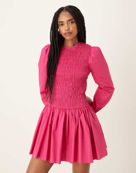 Collective The Label Skater mini dress in fuchsia - view 1