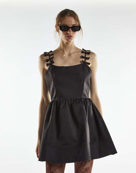 Collective The Label Square neck mini dresses in black