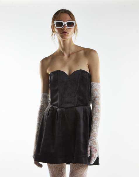 Collective The Label Strapeless mini dresses in black