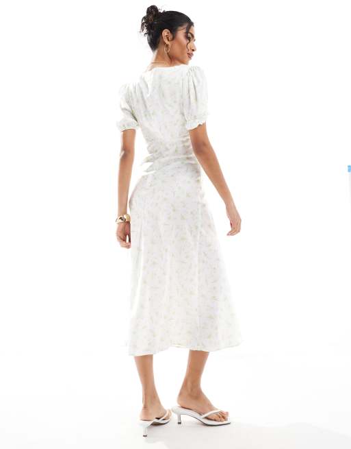 Collective The Label Twist front midi dress in green