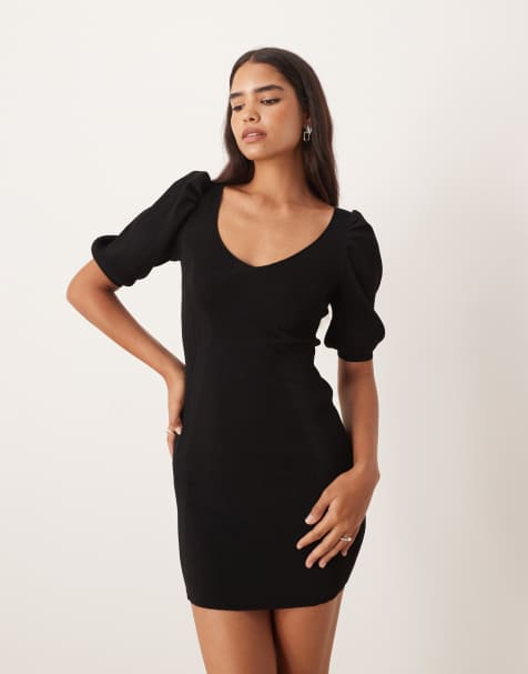 Collective The Label V-neck knitted mini dress in black