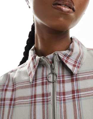 COLLLUSION asymmetric mini shirt dress in gray plaid | ASOS COLLLUSION asymmetric mini shirt dress in gray plaid | ASOS