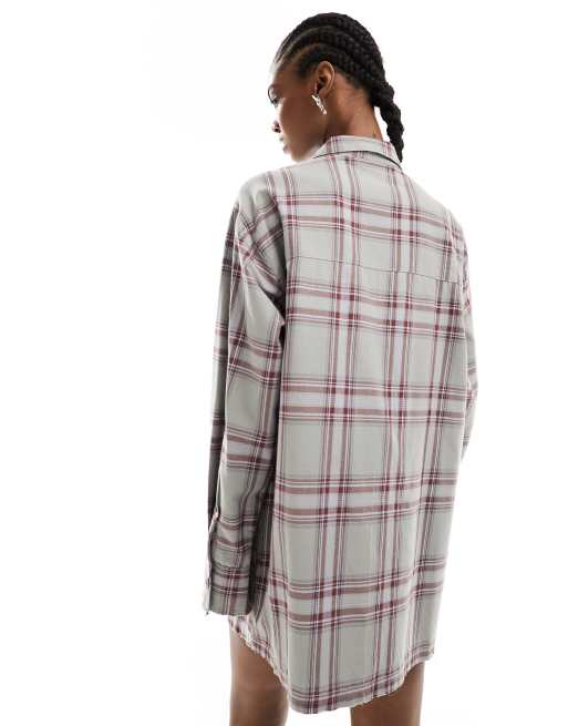 Grey check mini dress hotsell