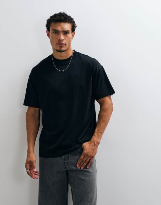 COLLUISON oversized short sleeve t-shirt in black, 2 of 5