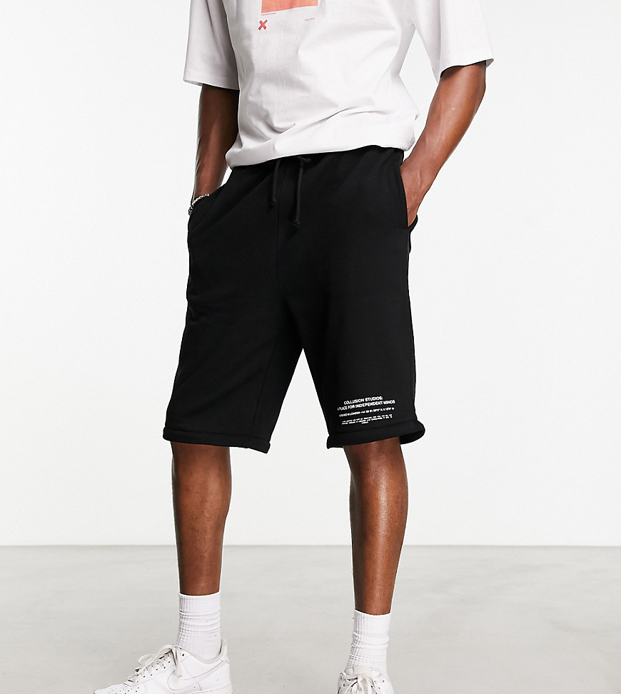 Collusion Shorts In Black In Gray