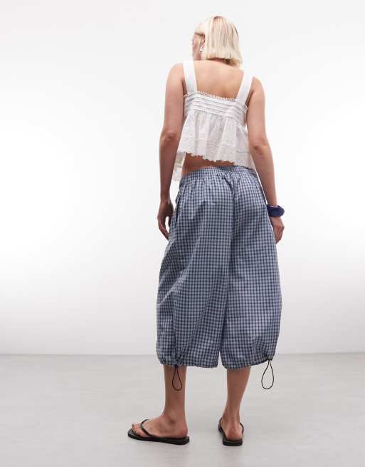 COLLUSION 3/4 nylon jorts in check, 4 of 5