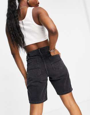 baggy black jean shorts