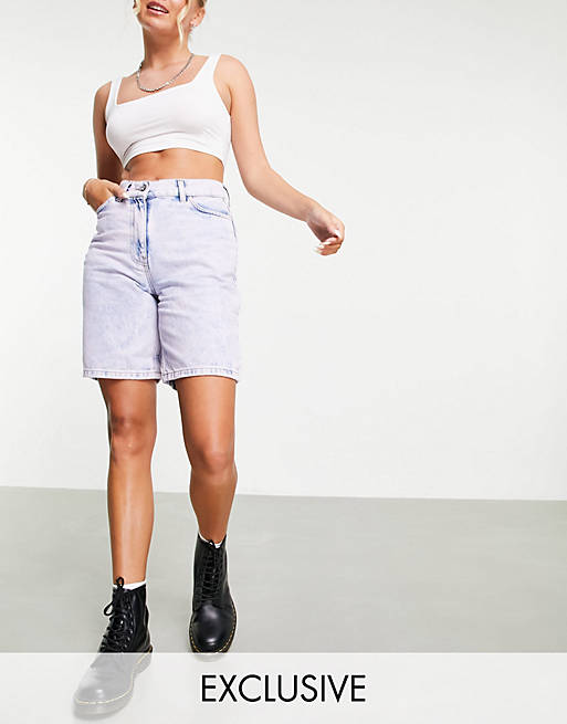 COLLUSION 90s baggy dad shorts in washed lilac