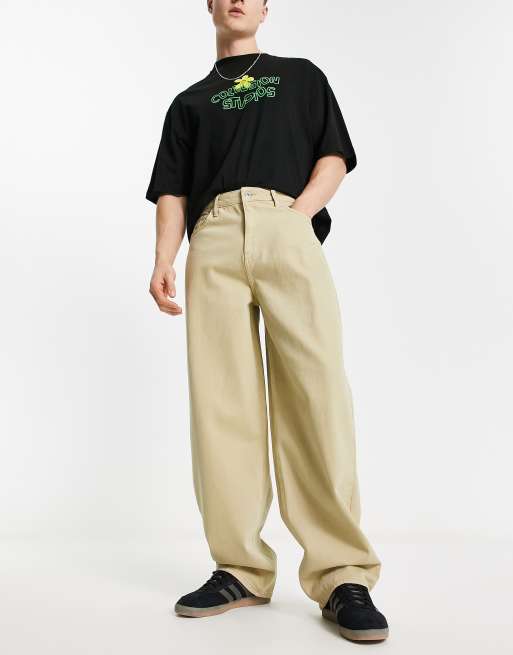 DICKIES Skater Womens Camel Wide Leg Work Pants - CAMEL