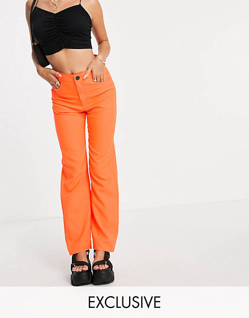  COLLUSION 90s fit baggy trousers in neon orange 