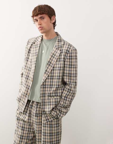 COLLUSION 90s relaxed blazer in mixed plaid - part of a set - view 1