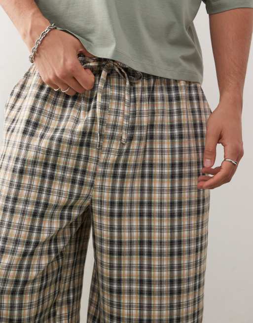 COLLUSION 90s relaxed jorts in plaid - part of a set