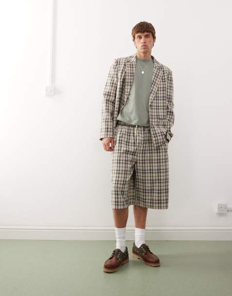 COLLUSION 90s relaxed short co-ord in check - view 1