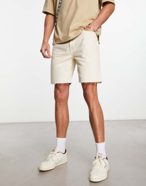 COLLUSION 90s vintage rigid denim shorts in ecru ASOS