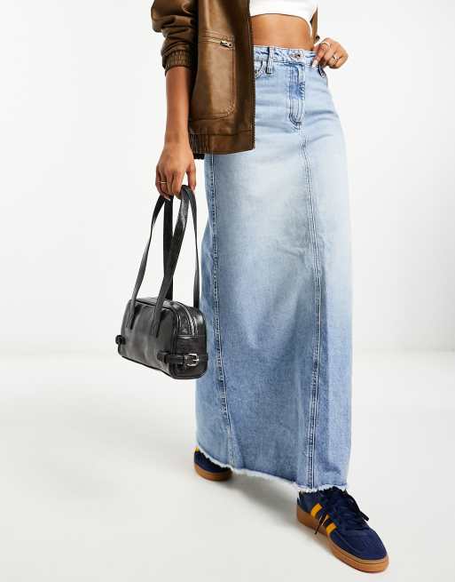 Maxi denim deals skirts vintage
