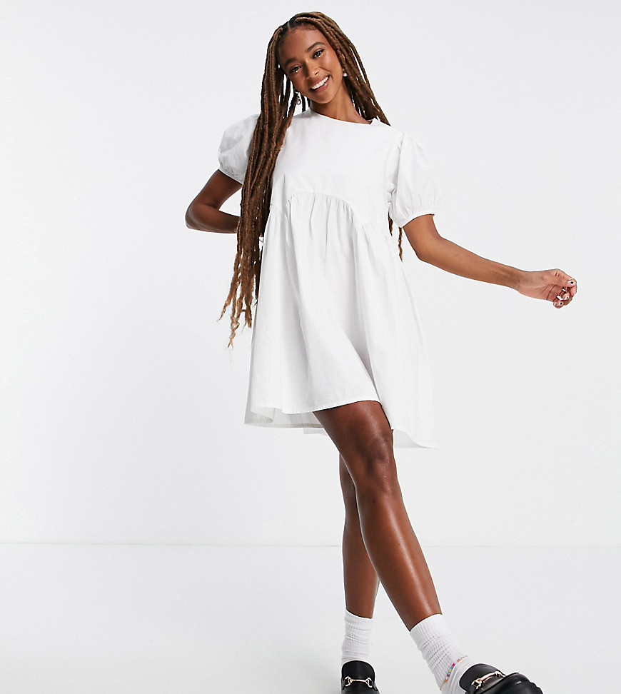 COLLUSION - Aangerimpelde mini jurk in wit