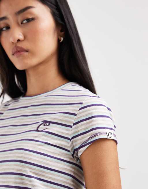 COLLUSION - Aansluitend T-shirt met korte mouwen in marineblauwe strepen, 3 van 4