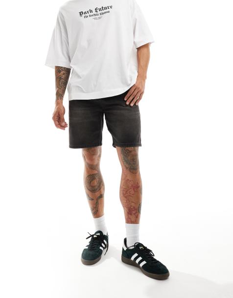 COLLUSION – Abgeschnittene Jeans-Shorts in verwaschenem Schwarz - view 1