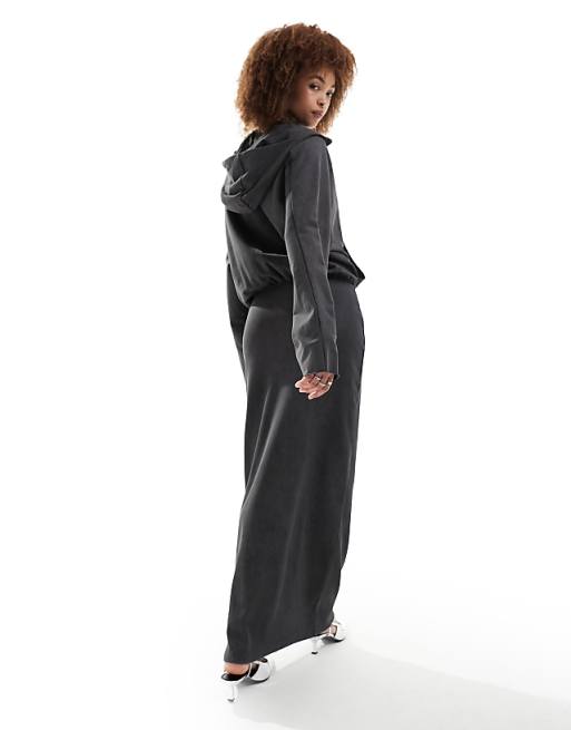 maxi hoodie dress Hooded Linen with Tie Waist, Hooded Linen Maxi Dress, Heavyweight Wrap Linen Dress with Hood, Spring Dress for Women, 2XL / Natural back and polished looks Sami Miro Vintage - Open