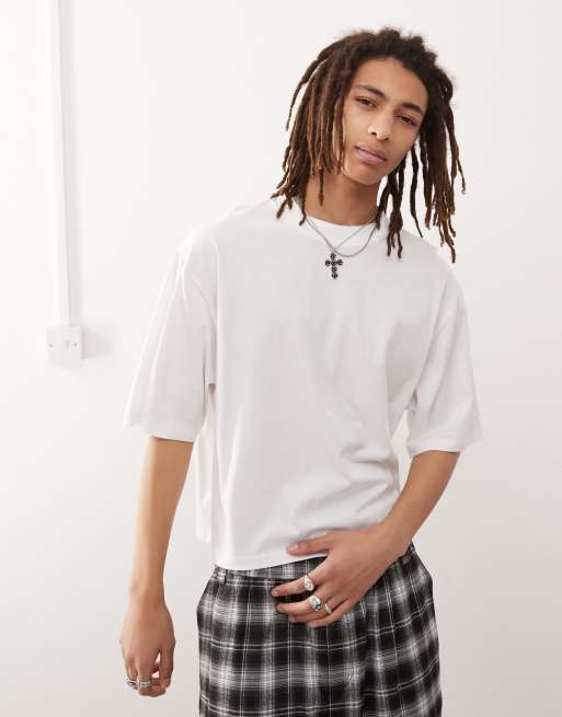 COLLUSION boxy relaxed T-shirt in white