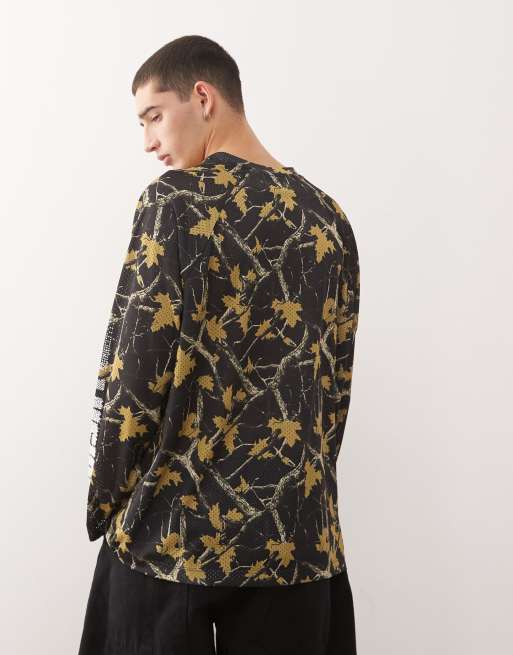 COLLUSION - Airtex - T-shirt oversize à manches longues - Imprimé camouflage, 3 de 5