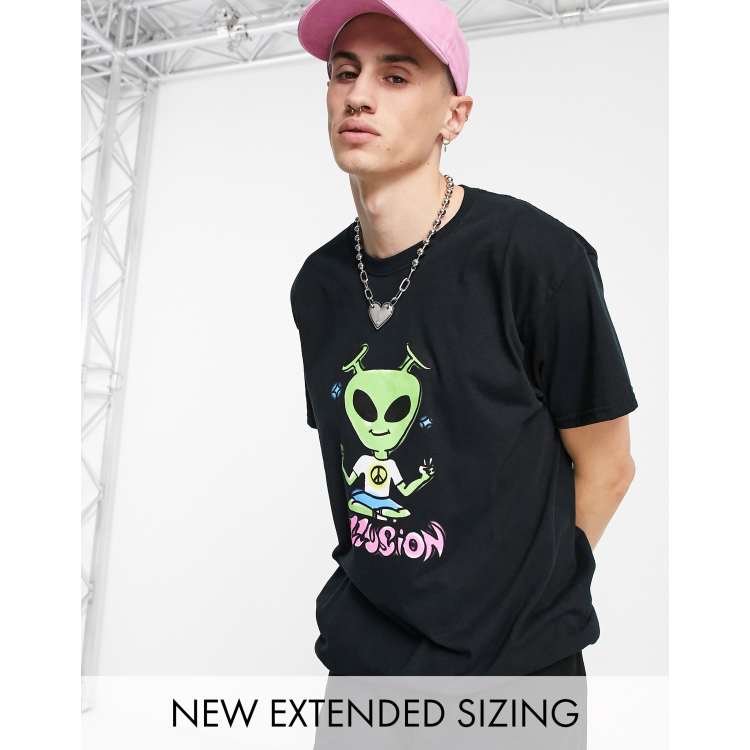 Black alien outlet t shirt