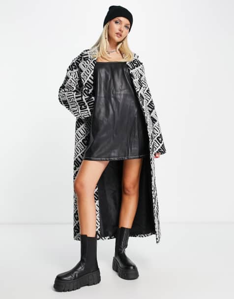COLLUSION all over print formal coat in gray - view 1