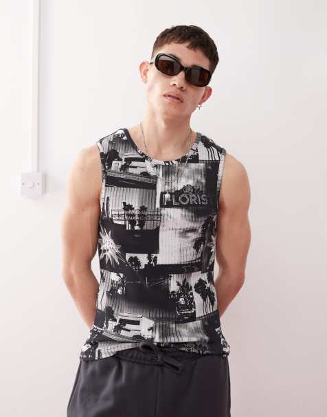 COLLUSION all over print tank top in multi - view 1
