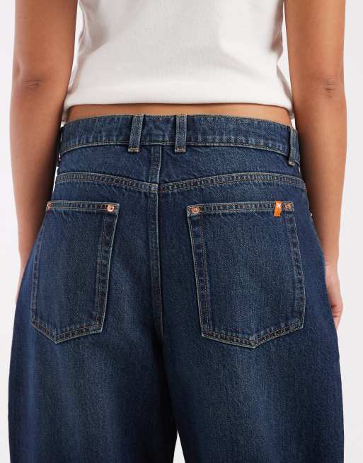 COLLUSION – Antifit – Jeans in Tiefblau mit mittelhohem Bund, 5 von 5