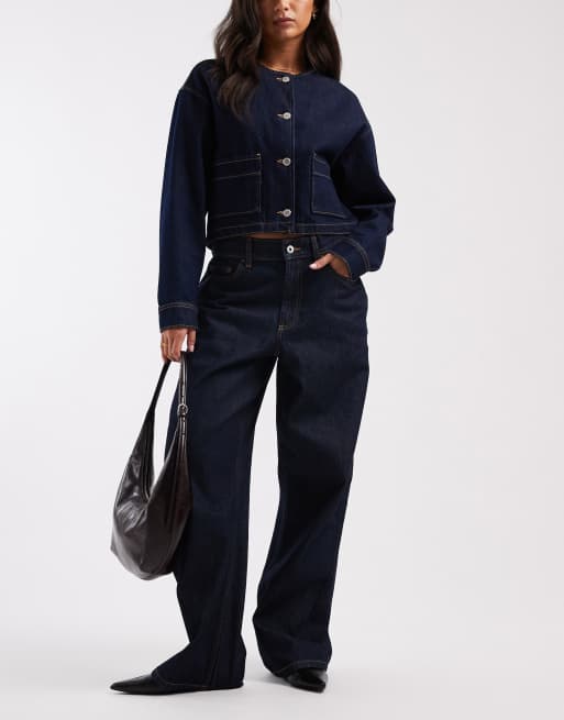 COLLUSION - Antifit jeans met halfhoge taille in spoeling