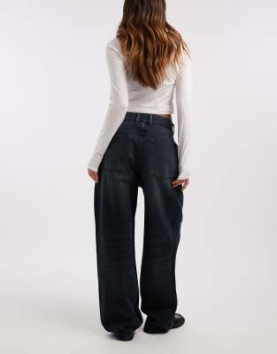 Collusion Antifit Mid Rise Jeans In Blue