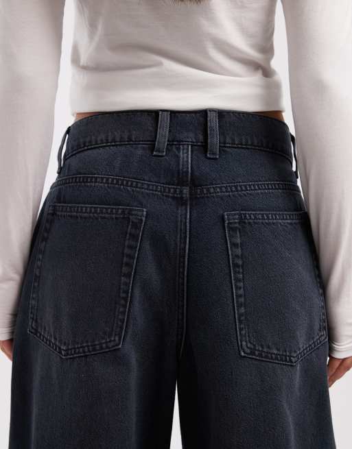 COLLUSION antifit mid rise jeans in dark navy