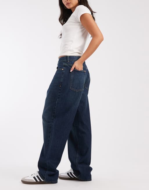 COLLUSION antifit mid rise jeans in deep blue, 2 of 5