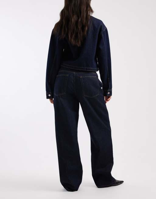COLLUSION antifit mid rise jeans in rinse