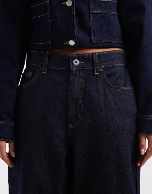 COLLUSION antifit mid rise jeans in rinse