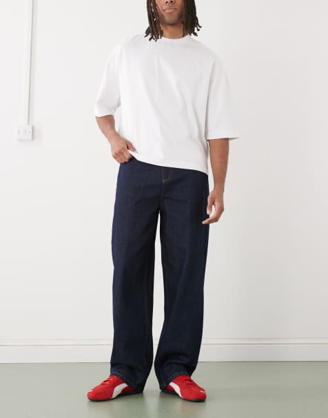 COLLUSION antifit mid rise jeans in rinse - view 1