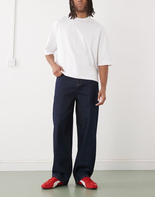 COLLUSION antifit mid rise jeans in rinse
