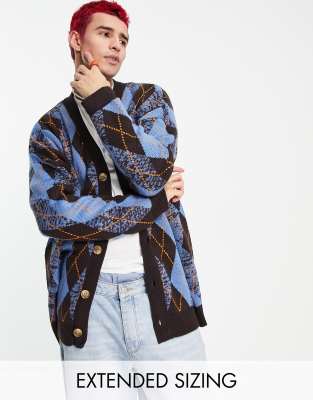 COLLUSION argyl cardigan co ord