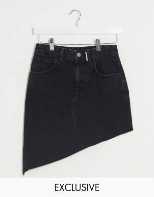 black jean skirt asos