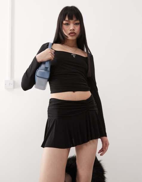 COLLUSION asymmetric rich mini skirt co-ord - view 1
