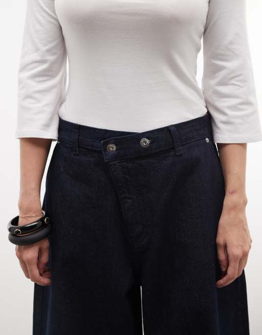 COLLUSION asymmetrische XL baggy jeans in donkere wassing, 5 van 5