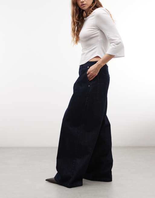 COLLUSION asymmetrische XL Baggy-Jeans in dunkler Waschung, 3 von 5