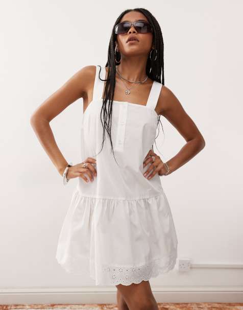 COLLUSION – Ausgestelltes Minikleid mit Lochstickerei-Saum - view 1