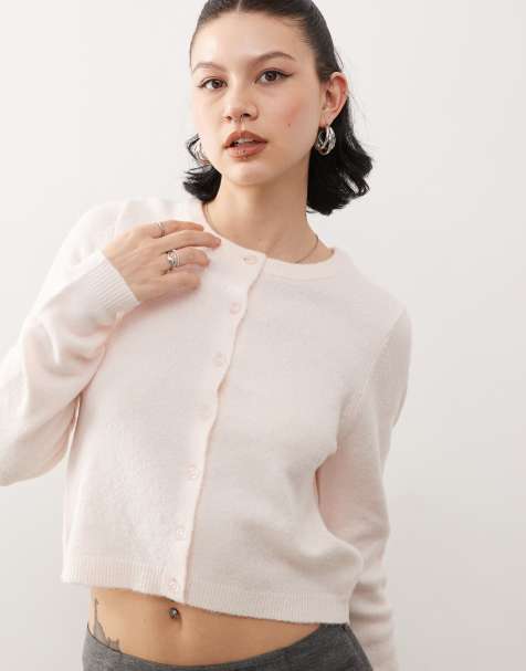 COLLUSION - Baby-lyserød strikket cardigan - view 1