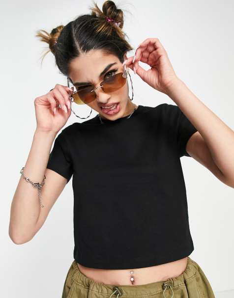 COLLUSION baby tee in black - view 1