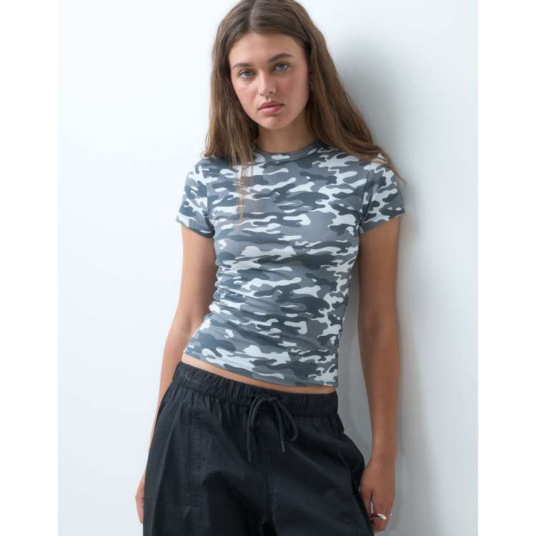 COLLUSION baby tee in camo | ASOS
