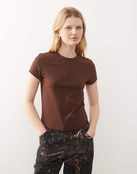 COLLUSION baby tee in chocolate - view 1
