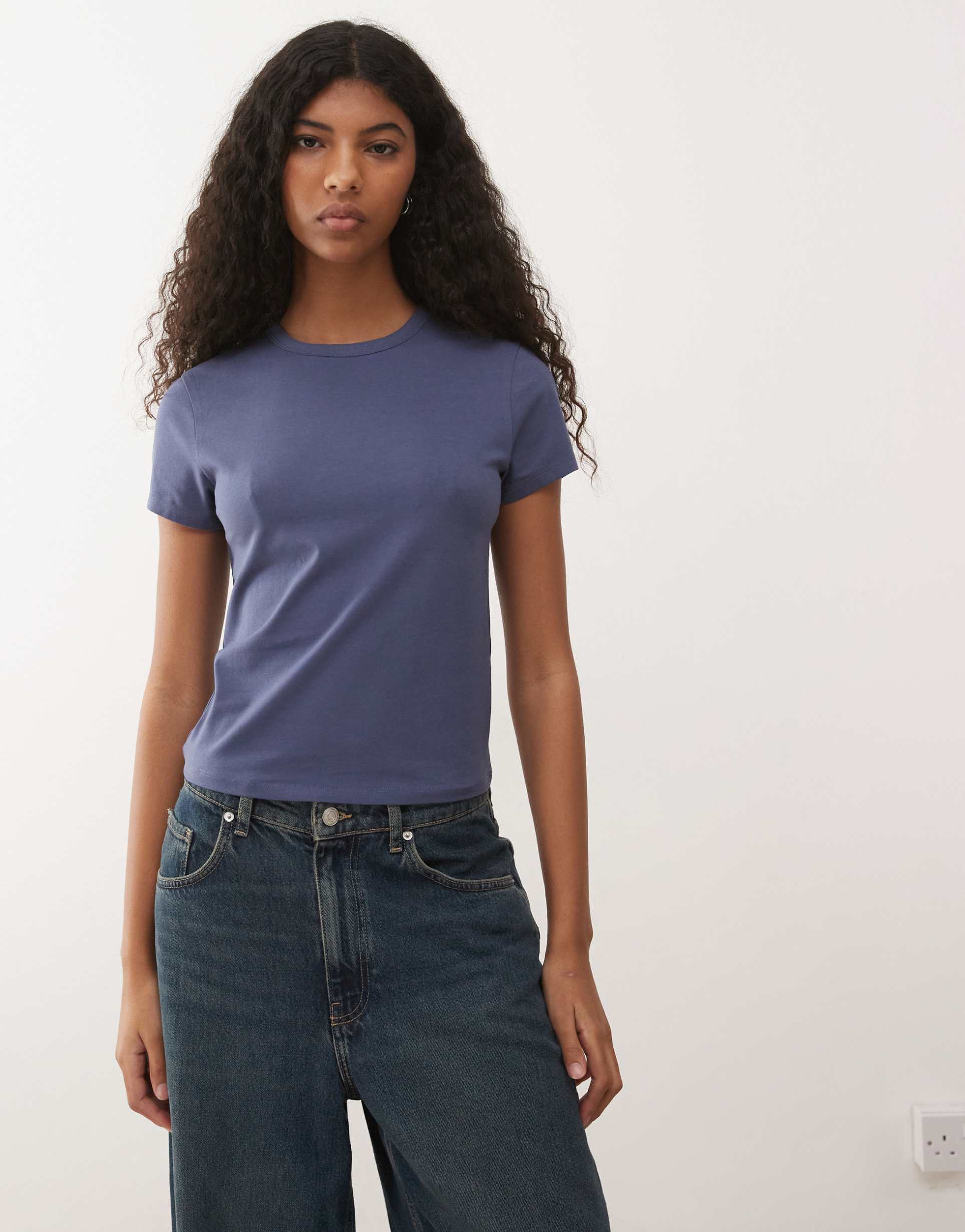 collusion baby tee in navy blue