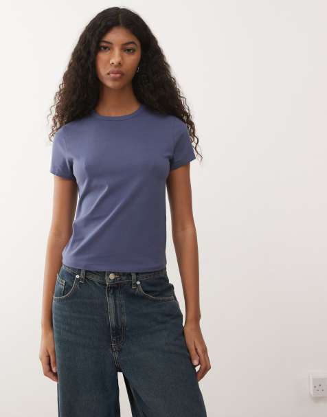 COLLUSION baby tee in navy blue