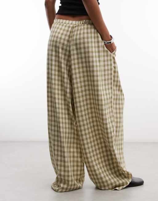 COLLUSION baggy balloon trouser in yellow check, 4 of 5
